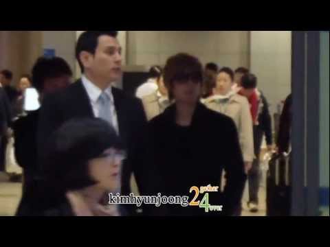 111220 KinHyunJoong fancam from HK @Incheon  Int'l airport