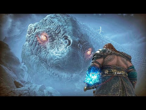 (PS5) Thor Send World Serpent Back In Time (Giant Snake All Scenes) - God Of War 5 Ragnarok
