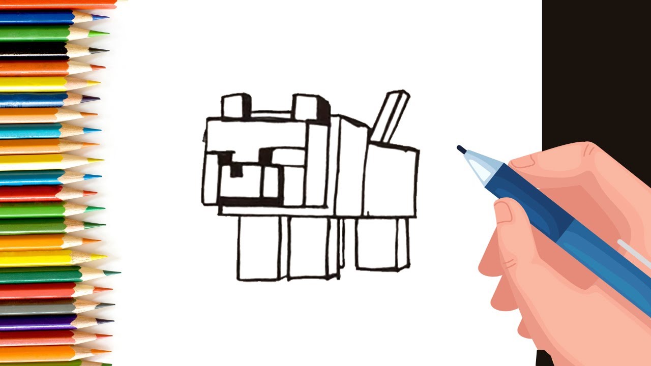 Draw Minecraft Wolf Dog