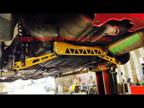 Civic rear lower control arm install with brace. Truhart!
