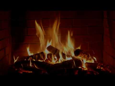 Fireplace 1 hours full HD - fire background,piano song