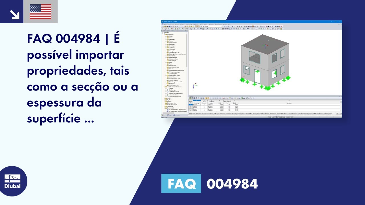 FAQ 004984 | É possível importar propriedades, tais como a secção ou a espessura da superfície ...