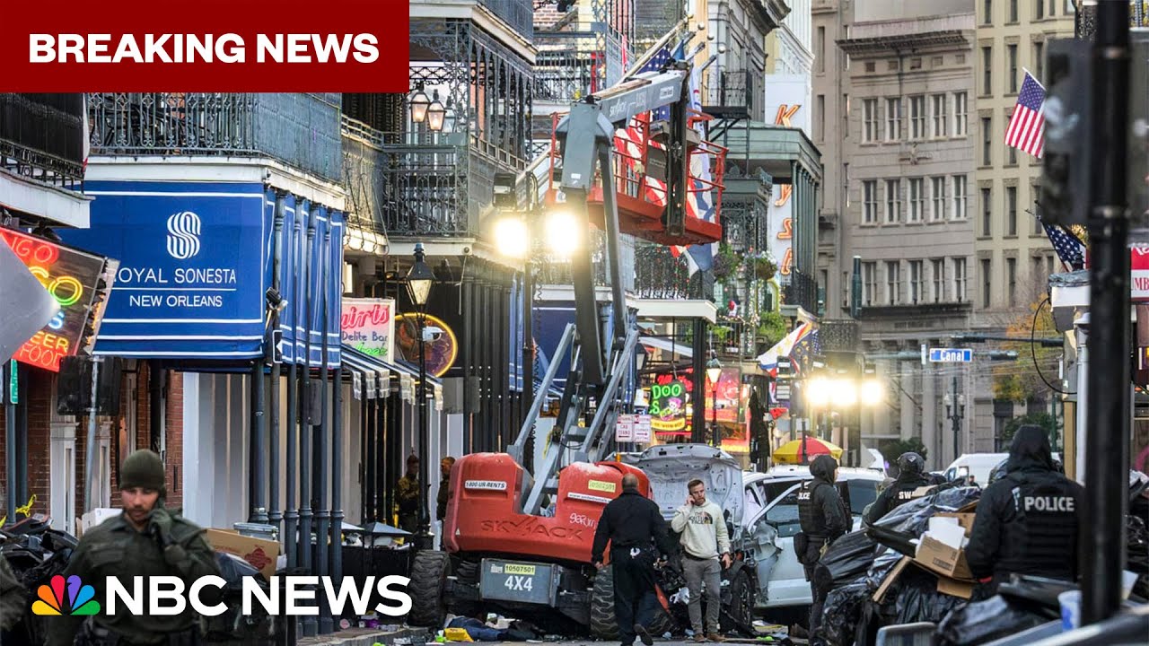 BREAKING: 10 dead in New Orleans after driver rams into crowd, opens fire on police | NBC News NOW