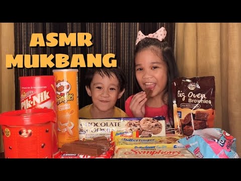 ASMR CRUNCHY SNACKS AND CHOCOLATE Mukbang For Kids | Danielle and Miggy