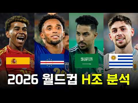 월드컵 우승국들이 포진되어 있는 2026 FIFA 월드컵 H조 분석