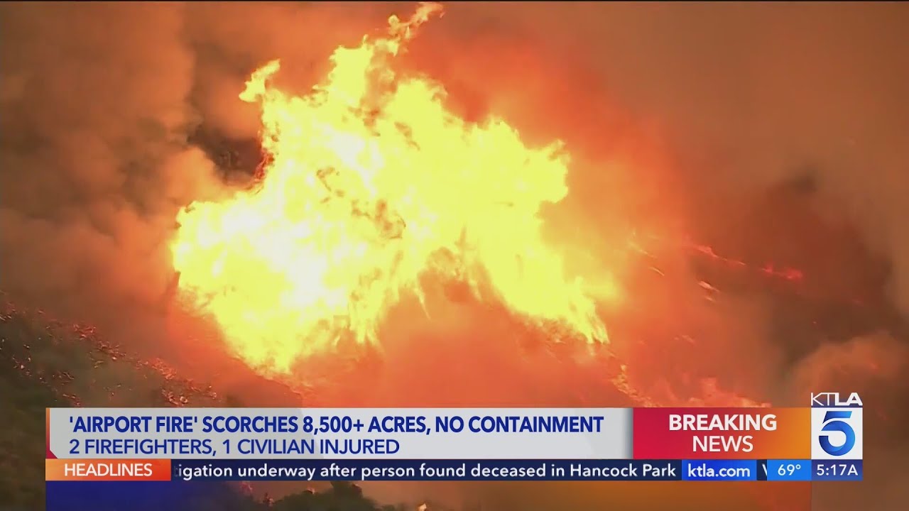 ‘Airport Fire’ in Trabuco Canyon grows to 8,500 acres