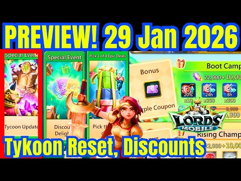 Lords Mobile – 29 January 2026 Update: packs, monsters & more, Kingdom Tykoon Reset, Discounts 