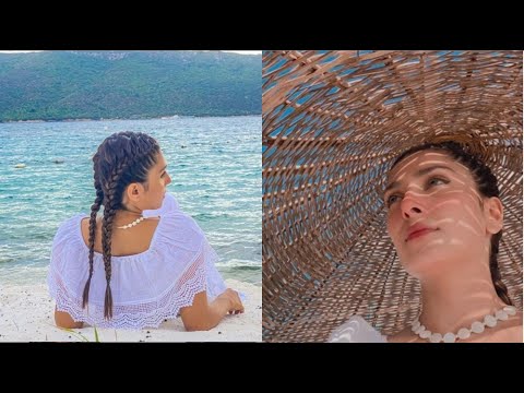 Ayezah khan hits the beach on vacation pictures