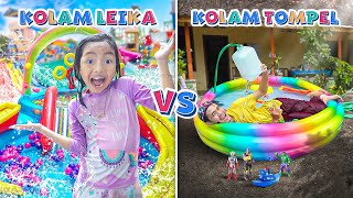 Download lagu LEIKA VS TOMPEL SWIMMING POOL CHALLENGE - FUNNY KIDS CHALLENGE 😍 mp3