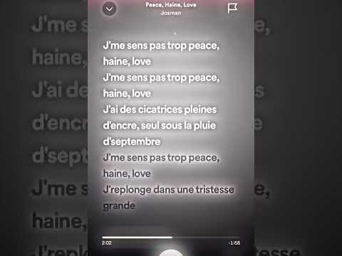 Josman - Peace Haine Love ( Speed Up + Parole )