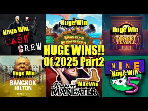 Thumbnail for video: Huge Wins Of 2025 Part2, Karen Man Eater MAX WIN, Bangkok Hilton, Desert Temple & Much More