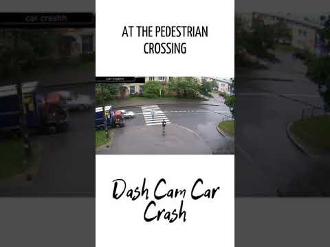 Dash Cam Car Crash 39 at the pedestrian crossing #shorts