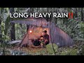 STRUGGLE IN LONG HEAVY RAIN‼️SOLO CAMPING HEAVY RAIN WITH UMBRELLA TENT
