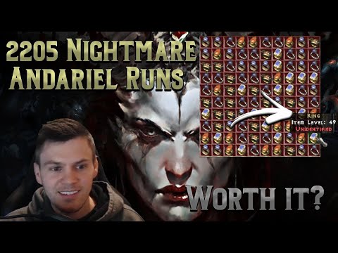 I did 2205 Nightmare Andariel Runs for 100 Unique Rings - Was it worth it?.... Diablo 2