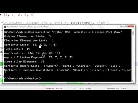 Python Crashkurs für Anfänger #23 | λ-Funktionen & Arbeiten mit Listen - Part 2