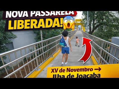 Passei pela NOVA PASSARELA de Joaçaba 😱 Ponte  de Ligação Av. XV de Novembro com a Ilha🌉Ida no Caita