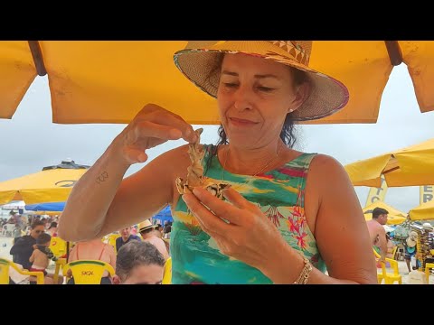 COMENDO OSTRA PELA PRIMEIRA VEZ! SEGUNDO DIA EM UBATUBA SP. PRAIA GRANDE.