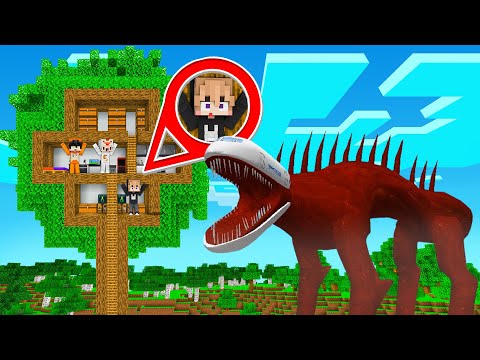 MEMBUAT RUMAH POHON PALING AMAN VS MONSTER INFECTED SKY DI MINECRAFT!!