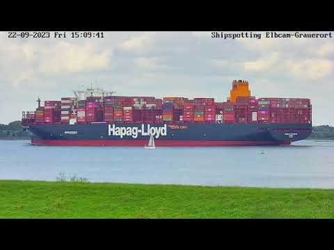 MANILA EXPRESS IMO: 9540120 auf der Elbe mit Ziel ANTWERPEN am 22.09.2023 nach Erstanlauf Hamburg