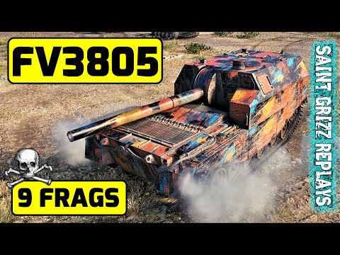 WoT FV3805 Gameplay ♦ 9 Frags 5k Dmg ♦ SPG Arty Review