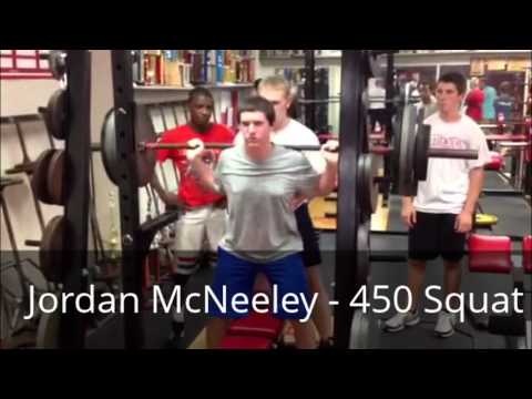 Jeff Wrestlers in Sports Performance Class - Cleaning and Squatting