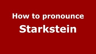 How to pronounce Starkstein