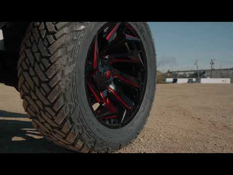 Fuel Reaction 24x12 Black Milled Candy Red F250 NPR 4K
