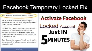 How to Unlock Facebook Account Temporarily Locked 100% Working Method