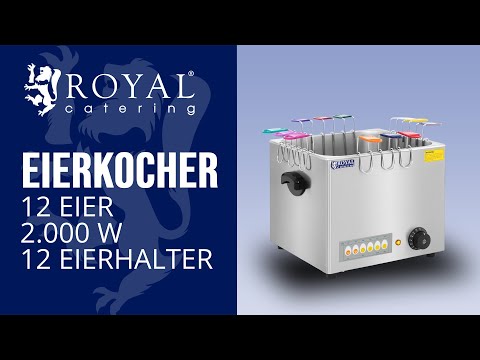 Royal Catering RCEB-12T Eierkocher 12 Eier 2.000 W 30 bis 110 °C Edelstahl Gastro Eierkocher