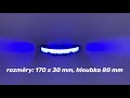 Modrý LED predátor 12/24V - 12x 3W / 26 režimů výstražného blikání / zahnutý tvar / ECE R65 (170x30mm) - Video Youtube