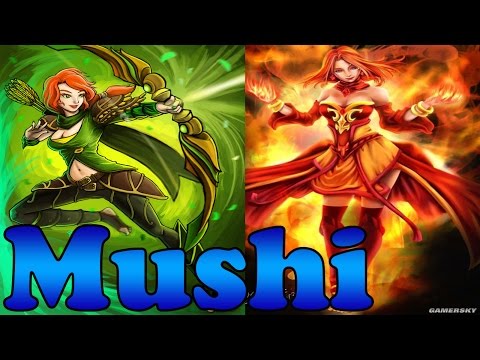 Dota 2 - Mushi Plays Lina and WindRanger - Ranked Match Gameplay