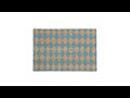 Kokos Fußmatte mit Rautenmuster Blau - Braun - Naturfaser - Kunststoff - 60 x 2 x 40 cm