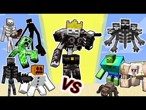 Skeleton King Vs. Mechanicraft Mutants in Minecraft