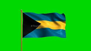 Bahamas National Flag | World Countries Flag Series | Green Screen Flag | Royalty Free Footages