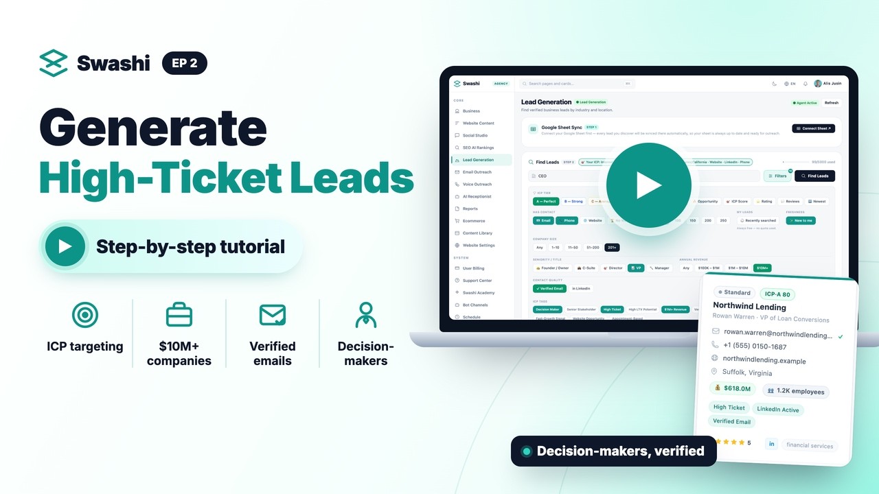 How to Generate High Ticket Leads with Swashi
