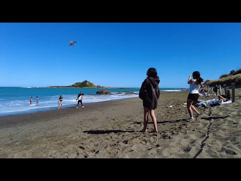 (4k) Island Bay walk to the Beach | October 2023 | Island Bay (Wellington, NZ).