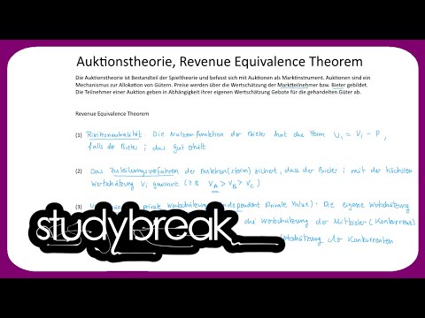 Auktionstheorie, Revenue Equivalence Theorem | Preistheorie