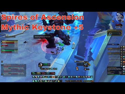 Spires Of Ascension Mythic Keystone +5 Mistweaver Monk POV (WoW Shadowlands) Dungeon.