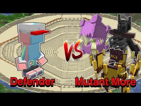 Defender VS Mutant More | Minecraft |Mobs Battle