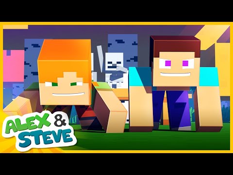 BUILD BATTLE 2 - Alex and Steve Life (Minecraft Animation)