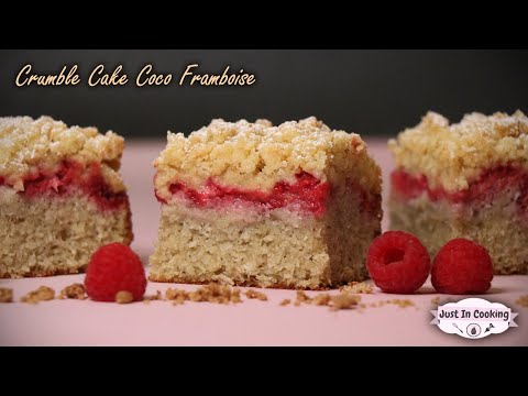 Coconut and Raspberry Crumble Cake