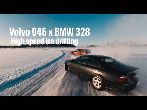 Swedish Winter Drifting In The Sunset | Volvo 940 x BMW 328 | FPV Drone Chase