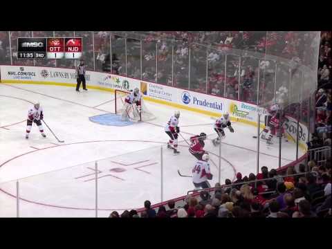 Daniel Alfredsson goal Feb 18 2013 Ottawa Senators vs NJ Devils NHL Hockey