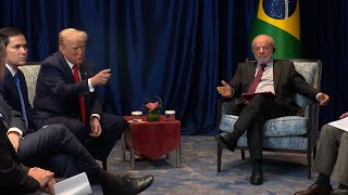 President Trump Participates in a Pull-Aside with the President of Brazil