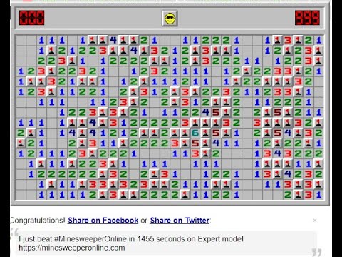 Minesweeper (1990) computer game! - YouTube