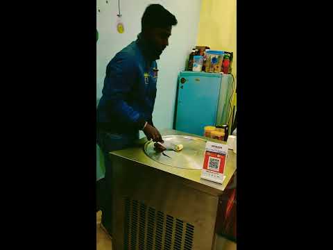 Banana Ice Cream Roll, How to make friend ice cream with chilled milk and fresh banana,