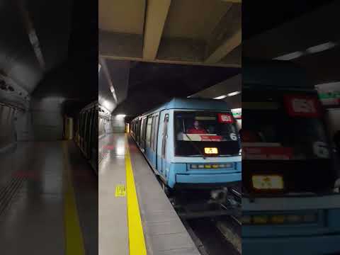 Metro de Santiago Linea 5 Cruce de trenes (NS93) "sonido ambiente" en Estación Quinta Normal