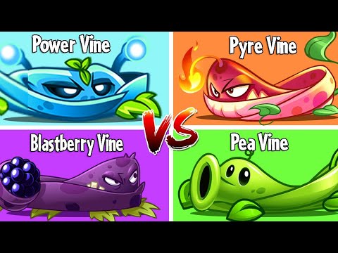 Random 4 Vine & 4 PEA Plants Battlez - Who Will Win? - PvZ 2 Team Plant vs Team Plant