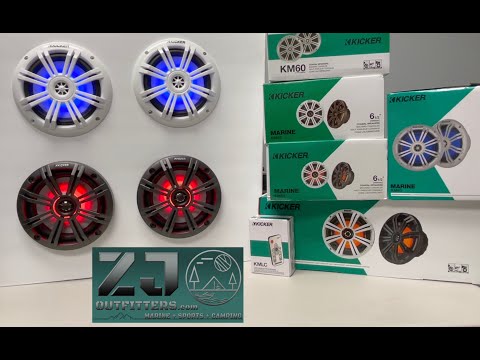 Kicker KM Marine Coaxial Speakers LED/Sound Demo and How to Wire The LED's - OceanRockAudio.com