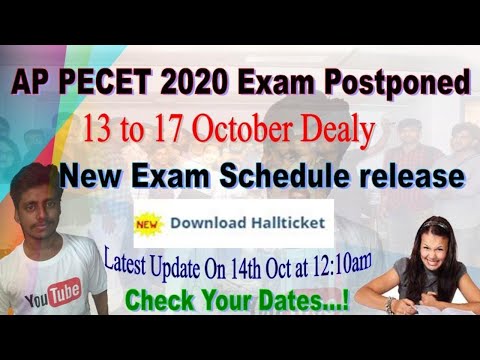 AP PECET 2020 Entrance Exam Postponed|New Dates Release Download Halltickets|Live|